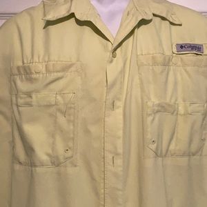 Bright yellow Columbia shirt